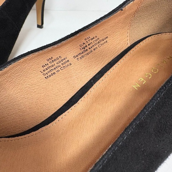 Halogen Women Ankle Strap Pointed Toe Stiletto Pumps Sz 9 Black Suede Heel Shoes - Picture 7 of 9